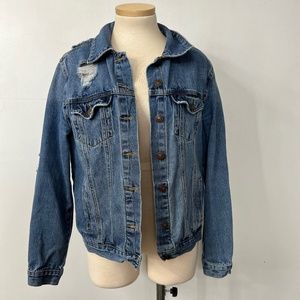 Forever 21 Distressed Jean Jacket